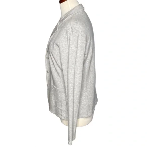 Tahari Light Gray Women's Knit Blazer, L - Picture 3 of 7
